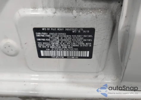 2016 Subaru Crosstrek 2.0I Limited из США, поврежденный, VIN JF2GPAKC4GH288285